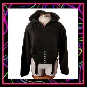 CORSET STYLE ☆ MIDNITE BLACK ☆ CROPPED HOODIE ☆ NWT
